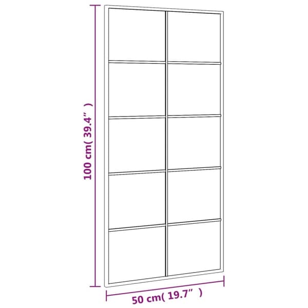 vidaXL Veggspeil svart 50x100 cm rektangel jern