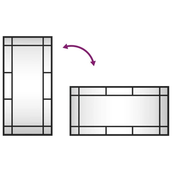 vidaXL Väggspegel svart 30x60 cm rektangulär järn