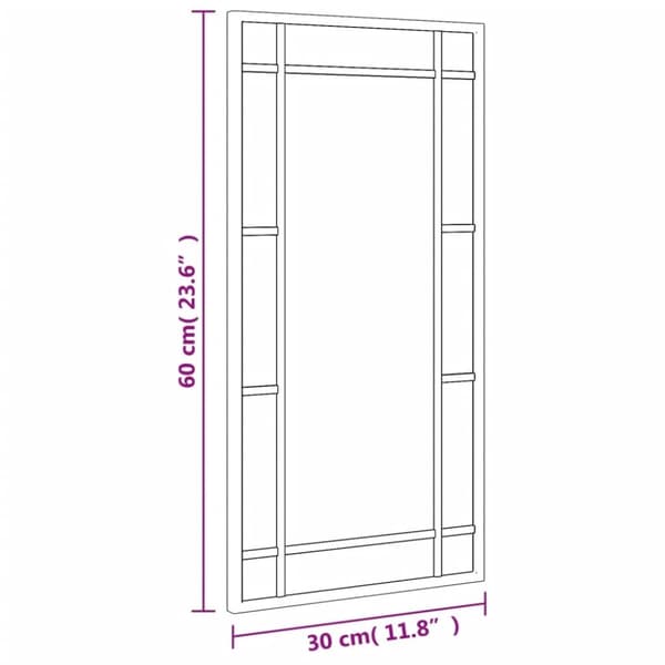 vidaXL Väggspegel svart 30x60 cm rektangulär järn
