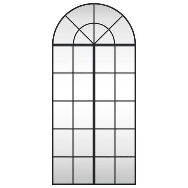 vidaXL Väggspegel svart 60x130 cm bågformad järn