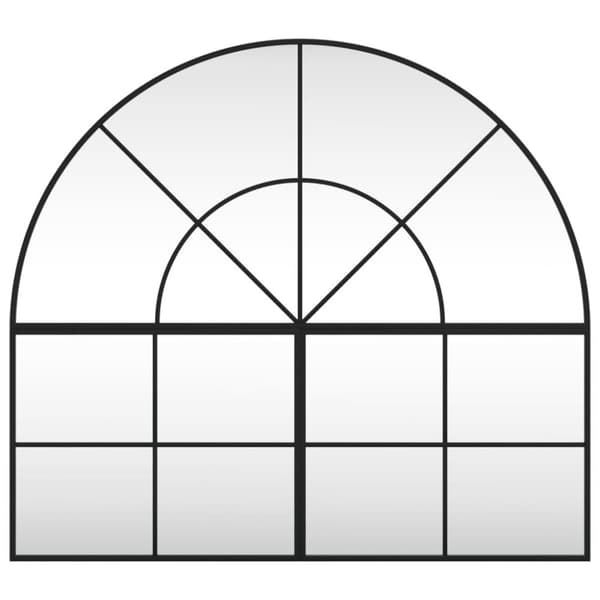 vidaXL Veggspeil svart 100x90 cm buet jern