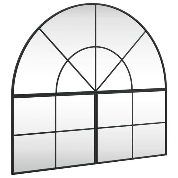 vidaXL Veggspeil svart 100x90 cm buet jern