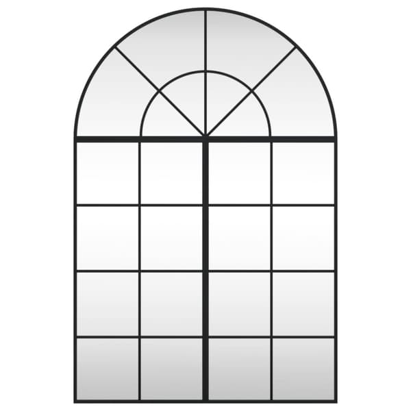 vidaXL Veggspeil svart 80x120 cm buet jern