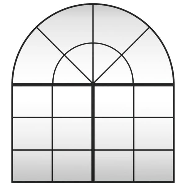 vidaXL Veggspeil svart 100x110 cm buet jern