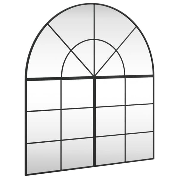 vidaXL Veggspeil svart 100x110 cm buet jern