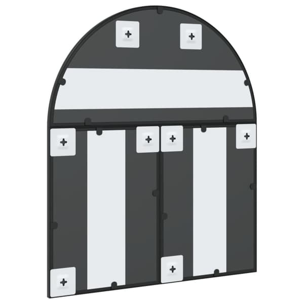 vidaXL vægspejl 60x70 cm buet jern sort