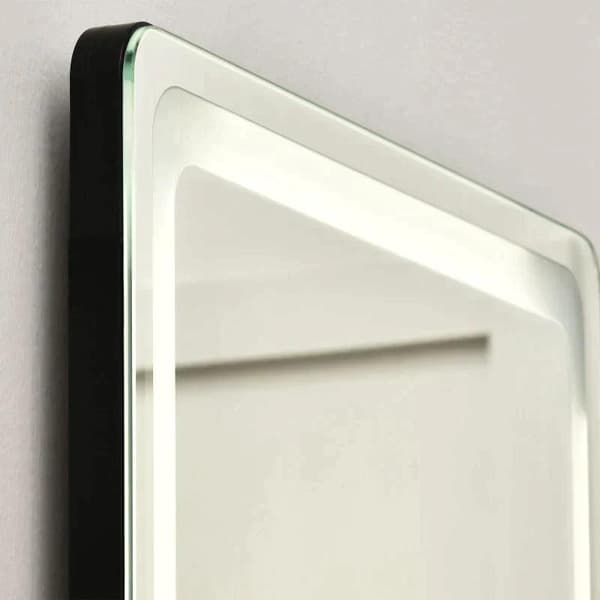 Rootz Dressing Spejl - Fuldlængde Spejl - 2 I 1 Led Light Fritstående Spejl - Justerbar - Aluminium/Glas - Sølv/Sort - 40 cm x 51 cm x 156,5 cm