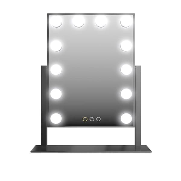 UNIQ New York Mega - Sminkspegel med 12 LED-lampor - Svart