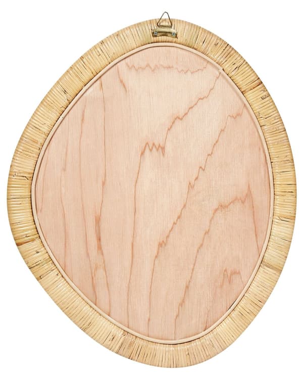 Vägghängd spegel Naturlig heminredning Oregelbunden form Rottingram 50 x 60 cm Boho Design Vardagsrum Möbler Sovrum