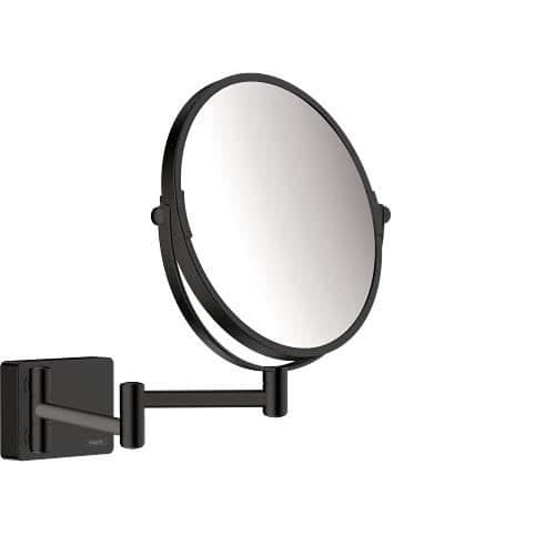 Rakspiegel - HANSGROHE - 41791670 - Matt svart - Förstoring 1x/3x - Lätt montering