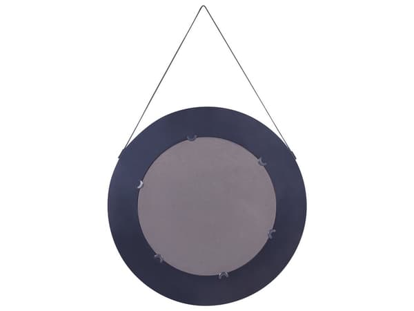 Veggspeil Lys Rotting Svart Metall Jern ø 70 cm Hengende Hjemmedekor Design Rund med stropp Stue Gang Soverom Boho Moderne