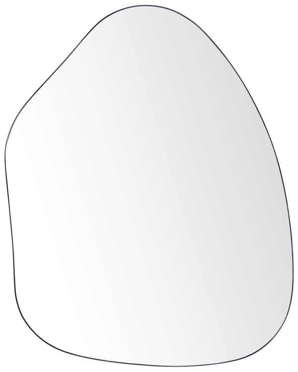 Seinäpeili musta rauta lasi 70 x 92 cm ovaali muoto minimalistinen moderni tyyli