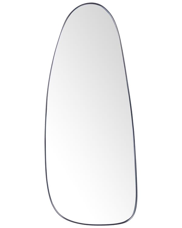 Seinäpeili musta rauta 39 x 95 cm ovaali muoto minimalistinen moderni tyyli