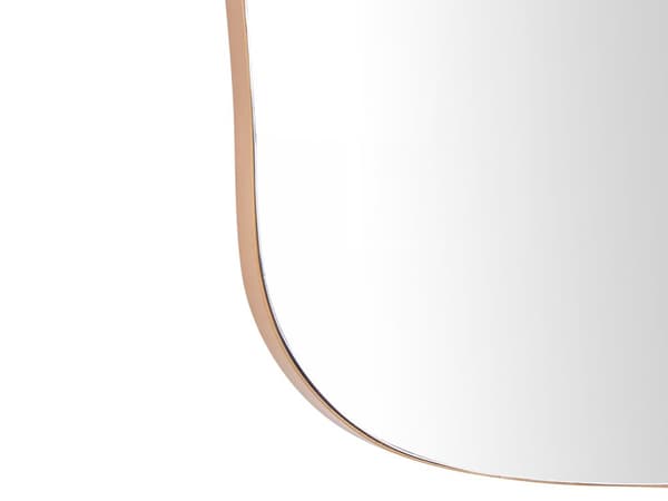Vægspejl guld metalramme 70 x 92 cm oval hængende minimalistisk moderne stue soveværelse entré