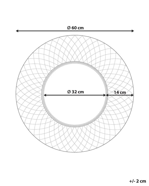 Aksentspeil Gull Metall 60 cm Veggmontert Hengende Dekorativt Tilbehør Moderne Glam Stue Gang