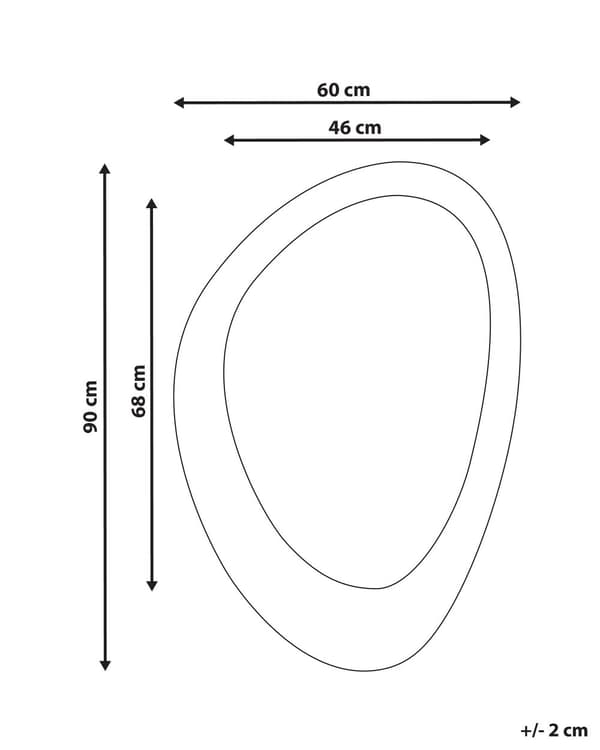 Veggspeil Hvit MDF-ramme Glass 60 x 90 cm Uregelmessig form Dekorativt veggmontert aksentstykke Moderne stil