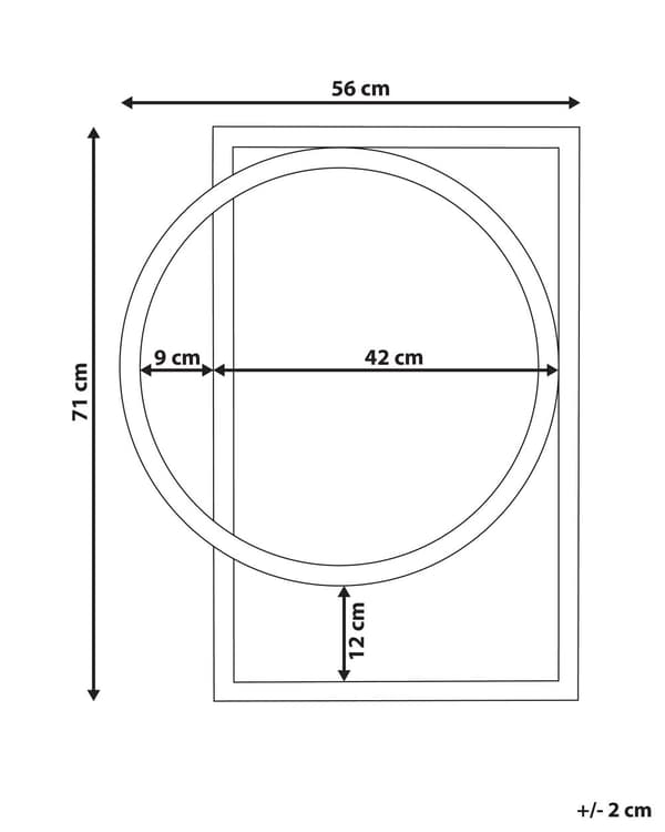 Veggspeil Lyst treverk MDF 56 x 71 cm Dekorativt tilbehør Dekor Hengende Håndlaget Geometrisk Form Moderne Stue Soverom