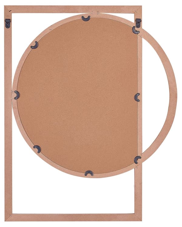 Veggspeil Lyst treverk MDF 56 x 71 cm Dekorativt tilbehør Dekor Hengende Håndlaget Geometrisk Form Moderne Stue Soverom