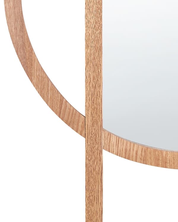 Veggspeil Lyst treverk MDF 56 x 71 cm Dekorativt tilbehør Dekor Hengende Håndlaget Geometrisk Form Moderne Stue Soverom