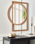 Miniatyrbilde 2 av 5: Veggspeil Lyst treverk MDF 56 x 71 cm Dekorativt tilbehør Dekor Hengende Håndlaget Geometrisk Form Moderne Stue Soverom