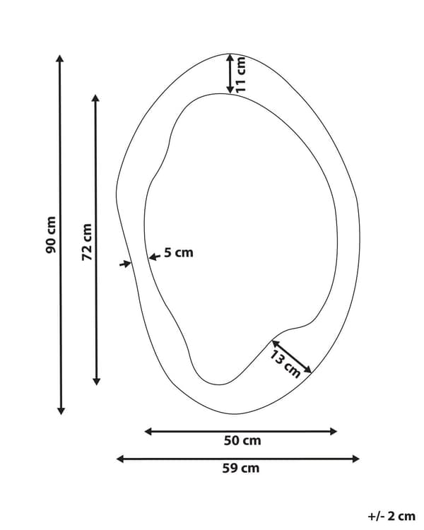 Veggspeil Grønn MDF-ramme Glass 59 x 90 cm Uregelmessig form Dekorativt veggmontert aksentstykke Moderne stil