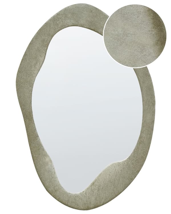 Veggspeil Grønn MDF-ramme Glass 59 x 90 cm Uregelmessig form Dekorativt veggmontert aksentstykke Moderne stil