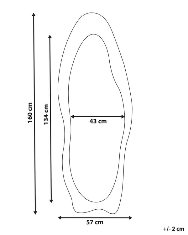 Veggspeil Hvit MDF-ramme Glass 57 x 160 cm Uregelmessig form Dekorativt veggmontert aksentstykke Moderne stil
