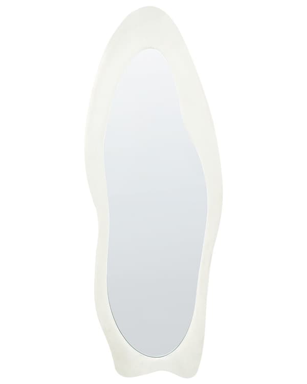 Veggspeil Hvit MDF-ramme Glass 57 x 160 cm Uregelmessig form Dekorativt veggmontert aksentstykke Moderne stil