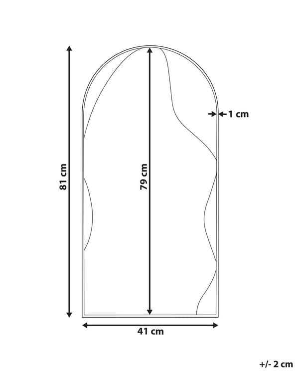 Veggspeil Gull Metall Glass 41 x 81 cm Oval Dekorativ Dekorativ Hengende Dekor Moderne Minimalistisk Stue Soverom Entré