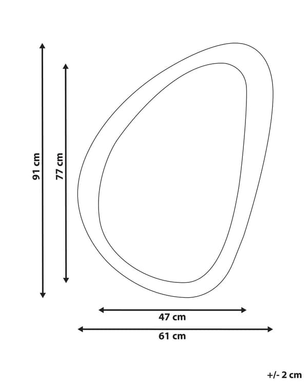 Veggspeil Gul MDF-ramme Glass 61 x 91 cm Uregelmessig form Dekorativt veggmontert aksentstykke Moderne stil