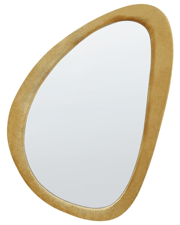 Veggspeil Gul MDF-ramme Glass 61 x 91 cm Uregelmessig form Dekorativt veggmontert aksentstykke Moderne stil