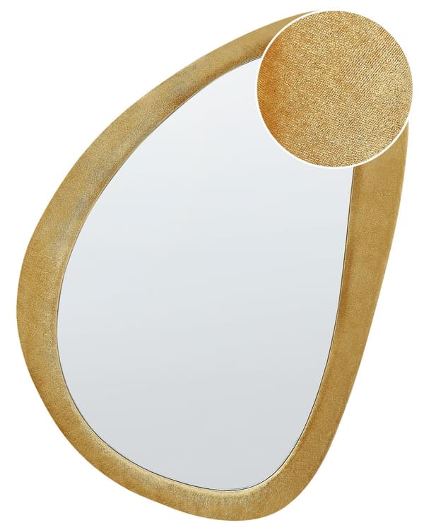 Veggspeil Gul MDF-ramme Glass 61 x 91 cm Uregelmessig form Dekorativt veggmontert aksentstykke Moderne stil