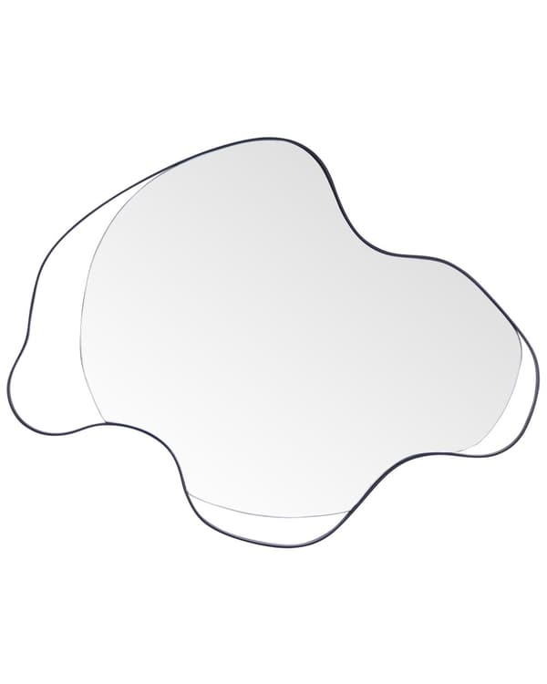 Seinäpeili musta rauta 77 x 59 cm ovaali minimalistinen moderni tyyli