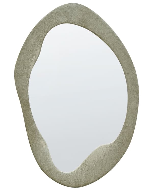 Vægspejl grøn MDF-ramme glas 59 x 90 cm uregelmæssig form moderne stil dekorativ hængende dekoration