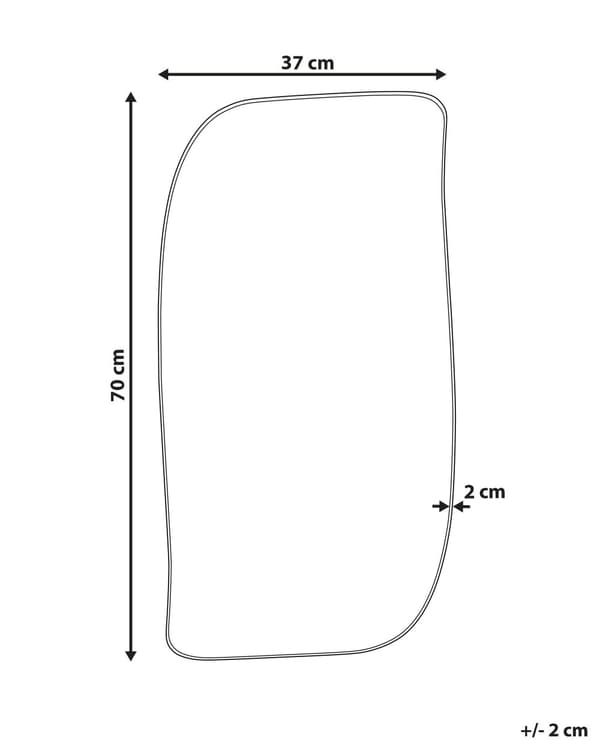 Vægspejl Sort 37 x 70 cm Dekorativ Asymmetrisk Spejl med Ramme til Væg Design Entrespejl Buet Design Dekoration