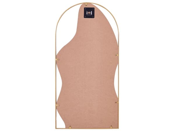 Vægspejl Guld 41 x 81 cm Dekorativ Asymmetrisk Spejl til Væg Design Entrespejl Buet Design Dekoration