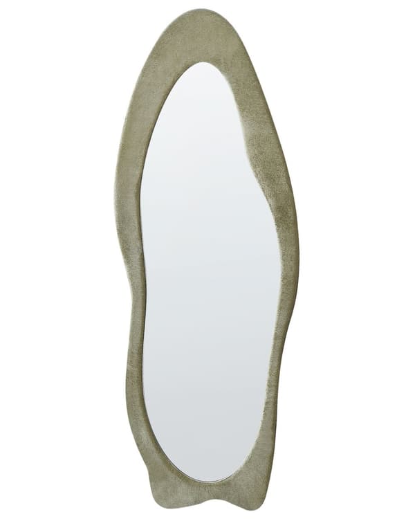Väggspegel Grön MDF-ram Glas Sammet 57 x 160 cm Oregelbunden Form Dekorativ Väggmonterad Accent Modern Stil