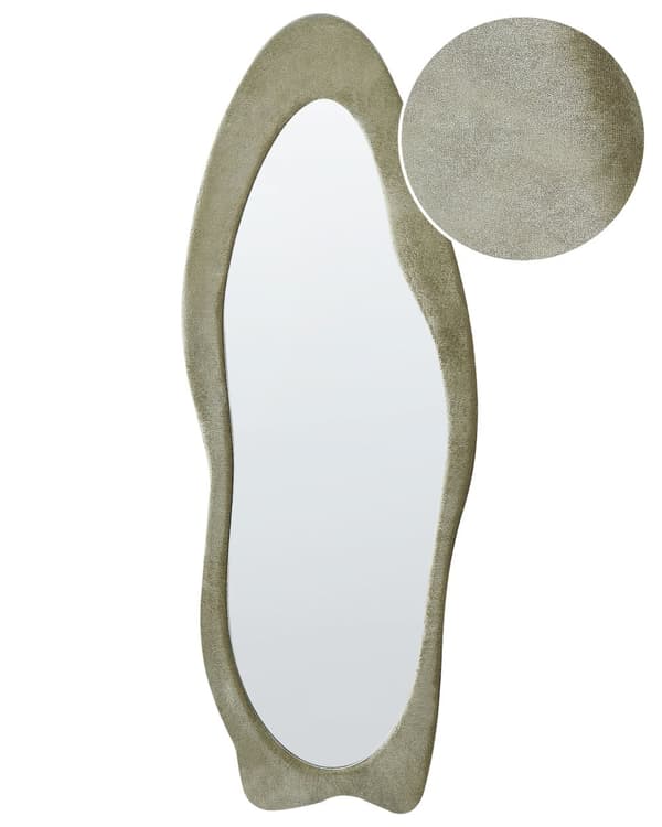 Väggspegel Grön MDF-ram Glas Sammet 57 x 160 cm Oregelbunden Form Dekorativ Väggmonterad Accent Modern Stil