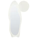 Miniatyrbild 1 av 6: Väggspegel Vit MDF-ram Glas Sammet 57 x 160 cm Oregelbunden Form Dekorativ Väggmonterad Accent Modern Stil