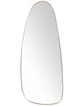 Miniatyrbild 1 av 5: Väggspegel Guld Järn Glas 39 x 95 cm Oval Dekorativ Hängande Spegel Dekor Modern Minimalistisk Vardagsrum Sovrum Hall
