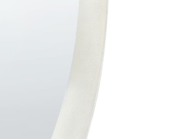 Väggspegel Vit MDF-ram Glas Sammet 60 x 90 cm Oregelbunden Form Dekorativ Väggspegel Accent Modern Stil Vardagsrum Sovrum