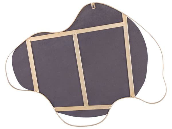 Väggspegel Guld Järn Glas 77 x 59 cm Oval Dekorativ Hängande Spegel Dekor Modern Minimalistisk Vardagsrum Sovrum Hall