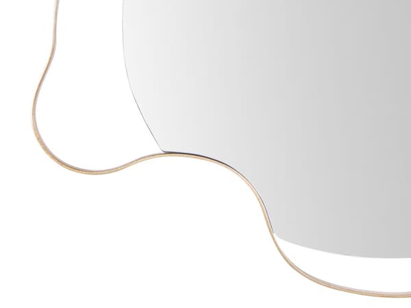 Väggspegel Guld Järn Glas 77 x 59 cm Oval Dekorativ Hängande Spegel Dekor Modern Minimalistisk Vardagsrum Sovrum Hall