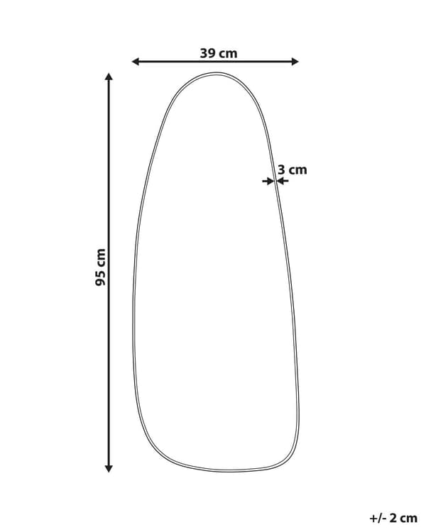 Väggspegel Svart Järn Glas 39 x 95 cm Oval Dekorativ Hängande Spegel Dekor Modern Minimalistisk Vardagsrum Sovrum Hall