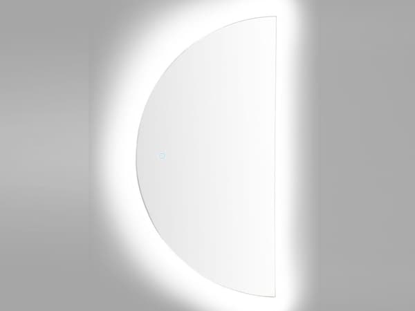 Veggspeil med LED-belysning 50 x 100 cm Halvrundt Moderne Baderom Soverom Sminkelys