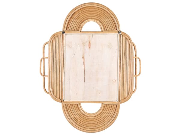 Veggspeil Lyst tre rotting 70 x 90 cm Hengende Hjemmedekor Design Oval Stue Gang Soverom Boho Moderne