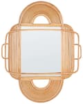 Miniatyrbilde 1 av 5: Veggspeil Lyst tre rotting 70 x 90 cm Hengende Hjemmedekor Design Oval Stue Gang Soverom Boho Moderne