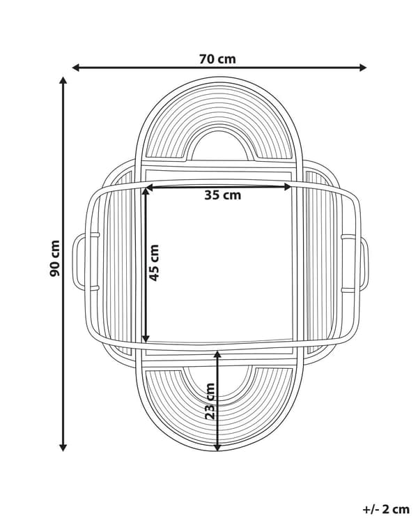 Vægspejl Rattan 70 x 90 cm Dekorativ Ovalt Spejl med Træramme til Væg Design Entrespejl Buet Design Dekoration