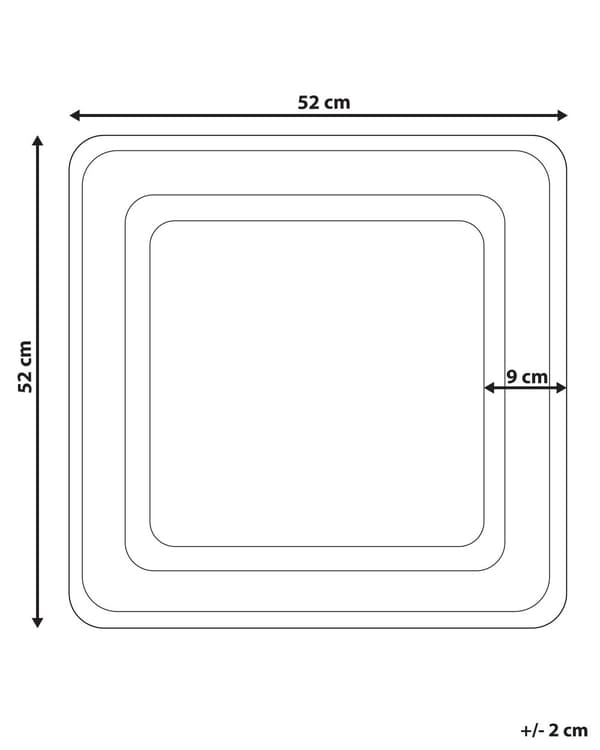 Vægspejl Vandhyacint 52 x 52 cm Dekorativ Spejl med Ramme Flet til Væg Design Firkantet Entrespejl Rektangulær Design Dekoration Træspejl Mønster