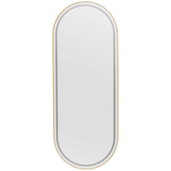 physa - Frisörspegel - LED-belysning - Extra platt - Oval - 70 x 4 x 180 cm